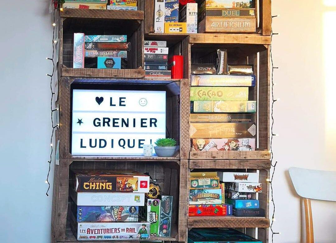 etagères de jeux du grenier ludique ludotheque