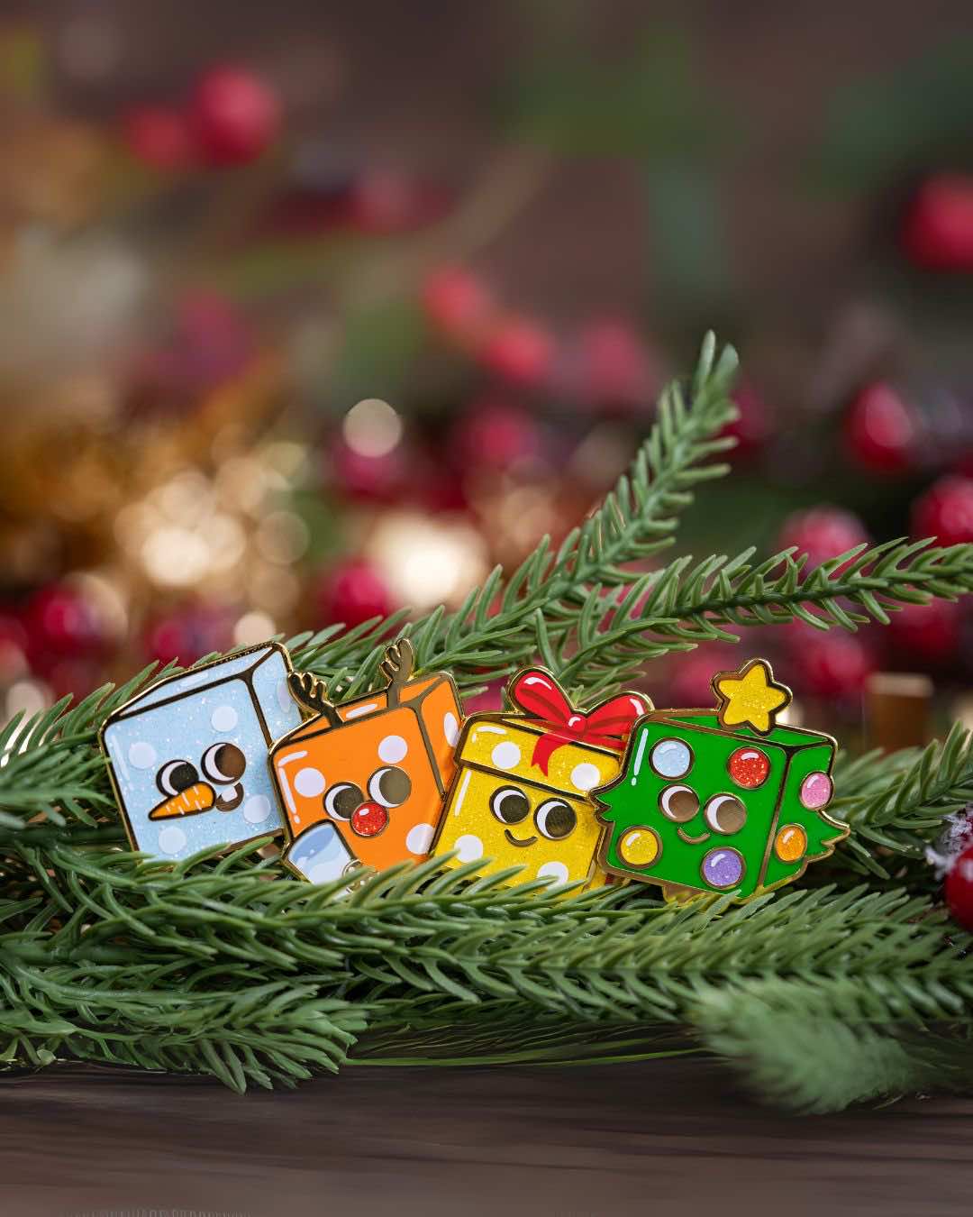 Lot des 4 Pin's de Noël&nbsp;|&nbsp;Dé-Cembre