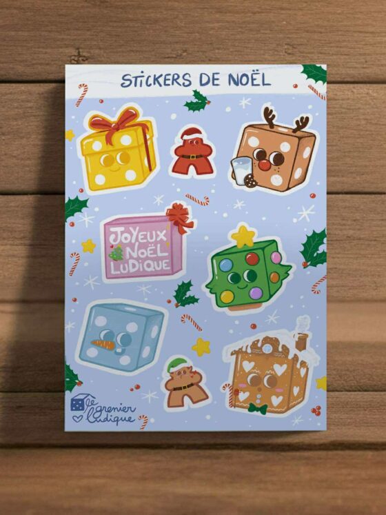 Planche de 8 Stickers de Noël ❄️