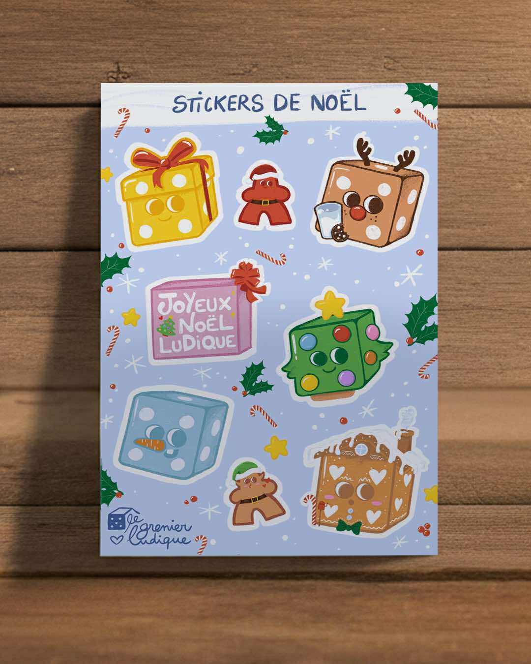 Planche de 8 Stickers de Noël&nbsp;❄️